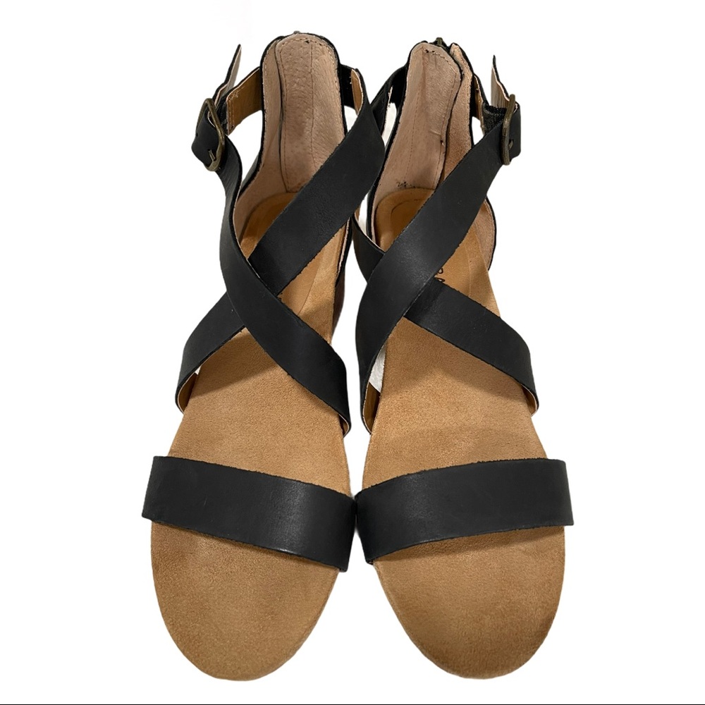 Lucky Brand Pydrina Black Leather Sandals